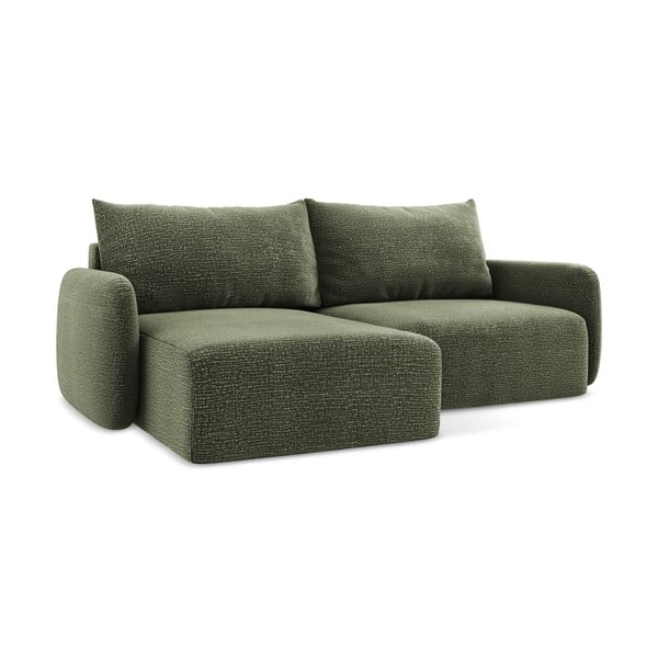 Žalios spalvos sulankstoma/su sandėliavimo vieta kampinė sofa (su kairiuoju kampu) Kalena – Makamii-image-2