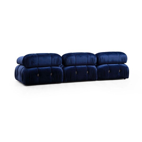 Iš velveto kampinė sofa tamsiai mėlynos spalvos (kintama) Bubble – Artie-image-1