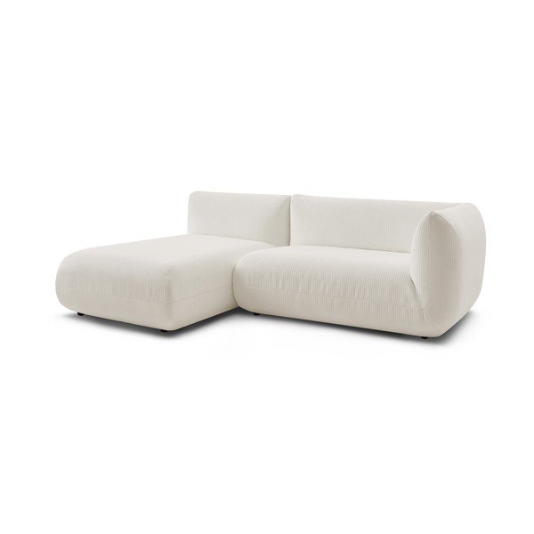 Balta velvetinė kampinė sofa (kairysis kampas) Lecomte - Bobochic Paris-image-3