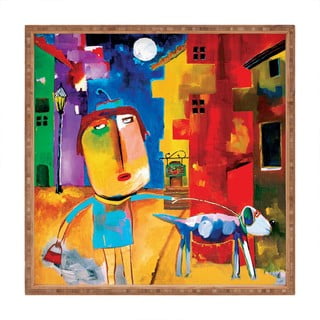 Medinis dekoratyvinis serviravimo padėklas The Walk, 40 x 40 cm