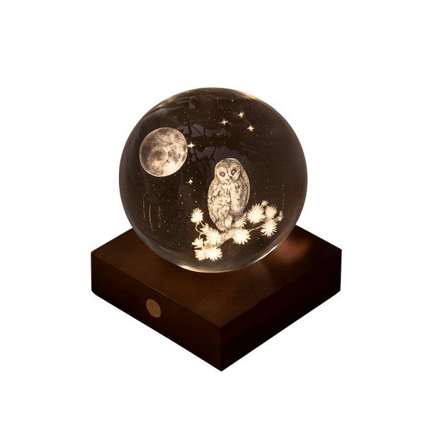 Šviečianti dekoracija nešiojamas USB ø 8 cm Amber – Gingko-image-2