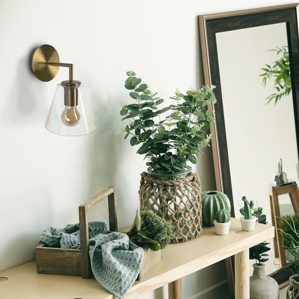 Bronzos spalvos sieninis šviestuvas SULION Gasby, ø 16 cm-image-2