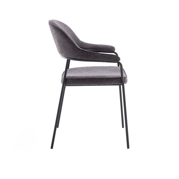 Tamsiai pilkos spalvos valgomojo kėdė su porankiais Kindersley – Unique Furniture-image-2