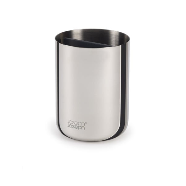 Dantų šepetėlio indas iš nerūdijančio plieno blizgios sidabrinės spalvos EasyStore Luxe – Joseph Joseph-image-4