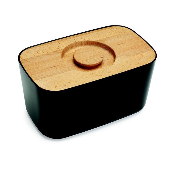 Juoda duonos dėžė su duonos skydeliu "Joseph Joseph" duonos dėžė