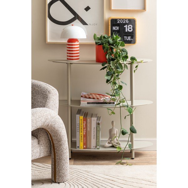 Pilkos spalvos iš metalo pastatoma lentyna 90x82x28 cm Riqueza – Leitmotiv-image-4