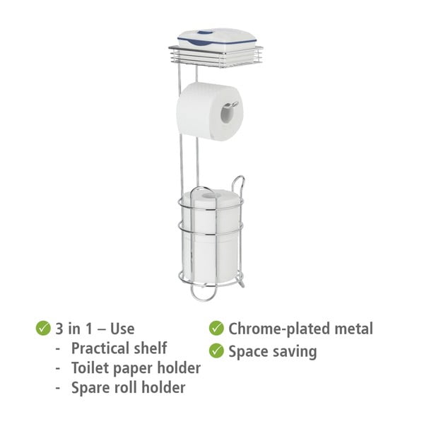 Sidabrinės spalvos iš chromuoto plieno tualetinio popieriaus laikiklis – Wenko-image-4