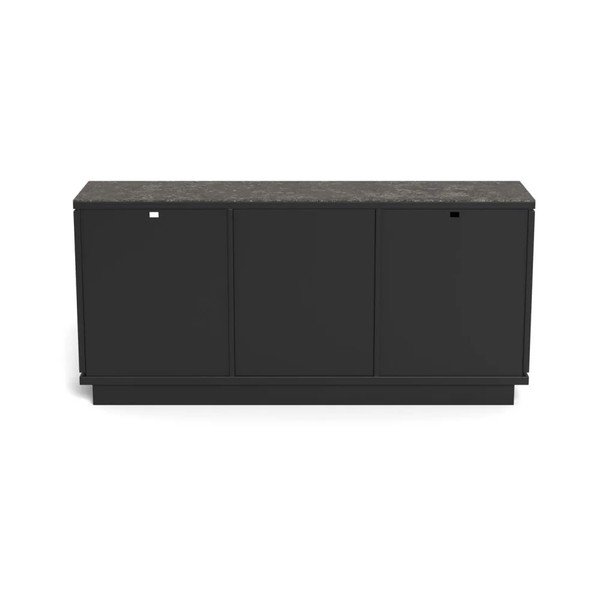 Juodos spalvos iš MDF plokštės šoninė spintelė 160x75x40 cm Tribeca – Actona-image-4
