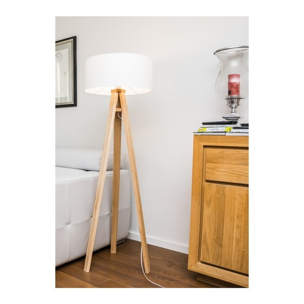 Grindų šviestuvas su baltu gaubtu ir juodai baltu kabeliu Ragaba Wanda-image-4