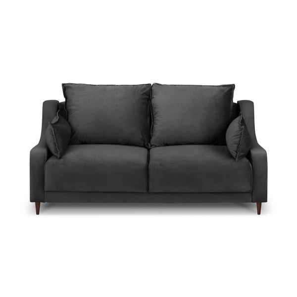 Tamsiai pilka aksominė sofa Mazzini Sofos Freesia, 150 cm