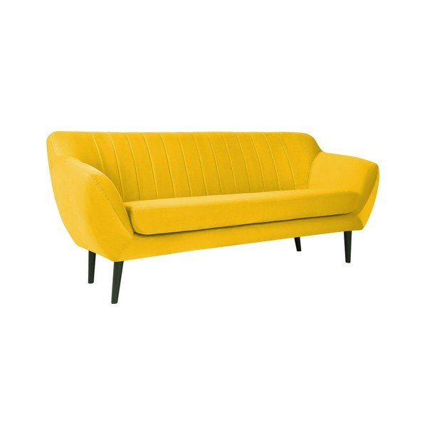 Geltonos spalvos aksominė sofa Mazzini Sofas Toscane, 188 cm-image-2