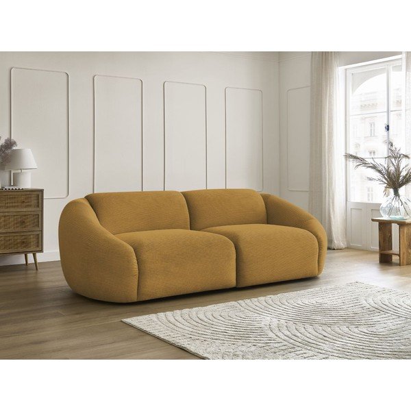 Garstyčių spalvos sofa iš kordinio velveto 250 cm Tina – Bobochic Paris-image-1