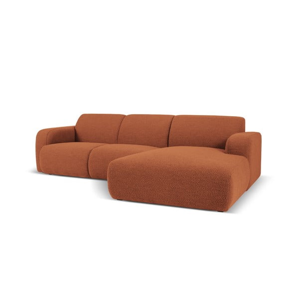 Kampinė sofa rudos spalvos iš boucle (su dešiniuoju kampu) Molino – Micadoni Home-image-2