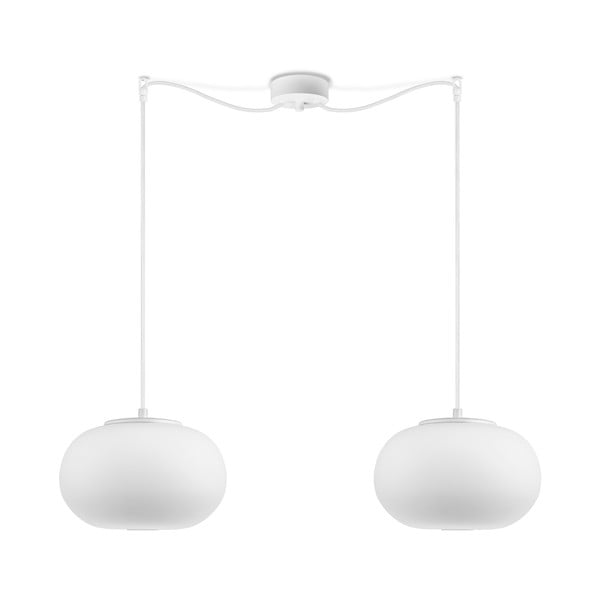 Matinis baltas dviejų rankų pakabinamas šviestuvas Sotto Luce Dosei, ⌀ 25 cm