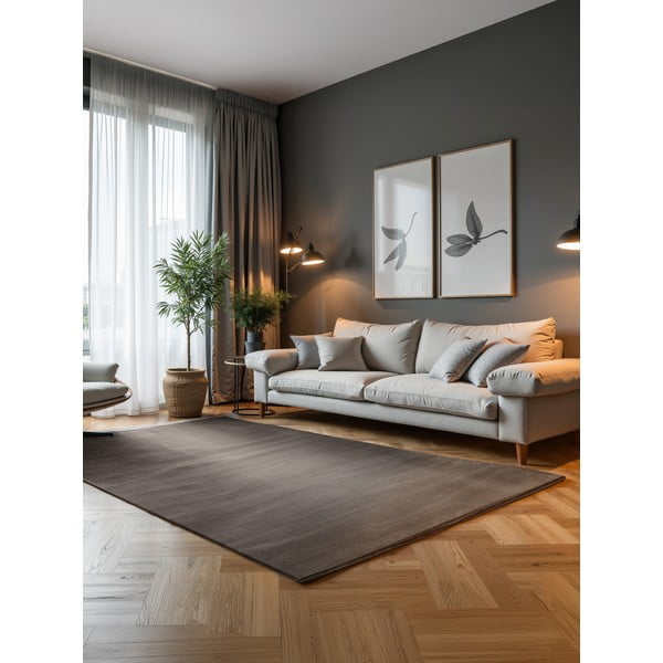 Kilimas antracito spalvos/kreminės spalvos 200x280 cm Perles Dolomite – Elle Decoration-image-1