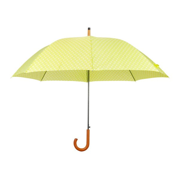 Geltonas skėtis su medine rankena Esschert Design Lietus