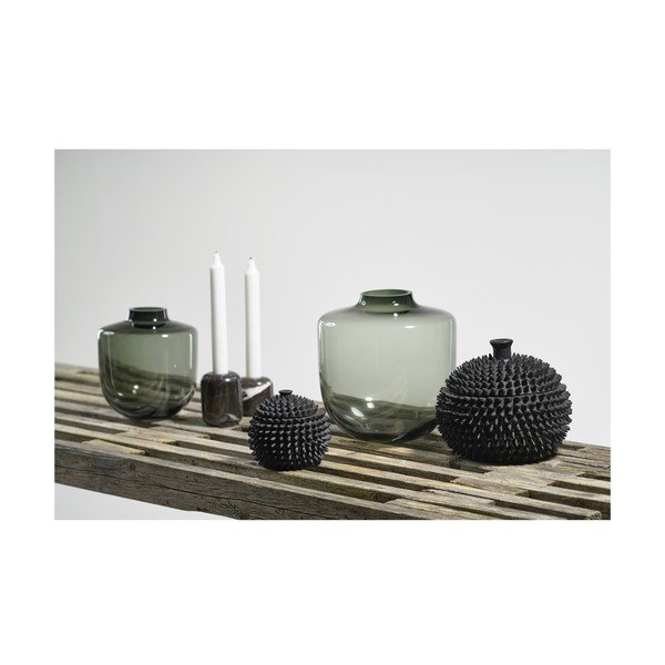 Iš stiklo  vaza pilkos spalvos (aukštis 21 cm) Daun – Villa Collection-image-4