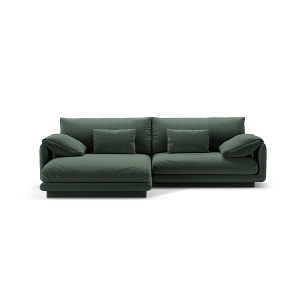 Kampinė sofa tamsiai žalios spalvos (su kairiuoju kampu) Torino – Micadoni Home