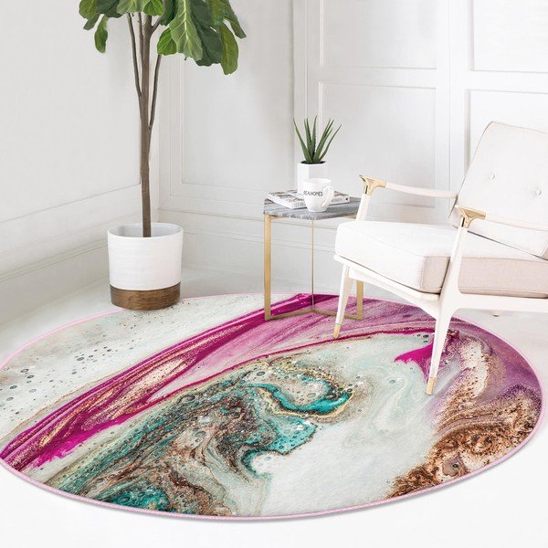 Skalbiamas/robotiniams dulkių siurbliams apvalios formos kilimas ø 100 cm Comfort – Mila Home-image-2