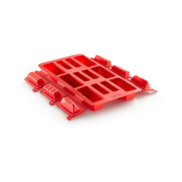 Raudona silikoninė forma mini ruladoms Lékué Round