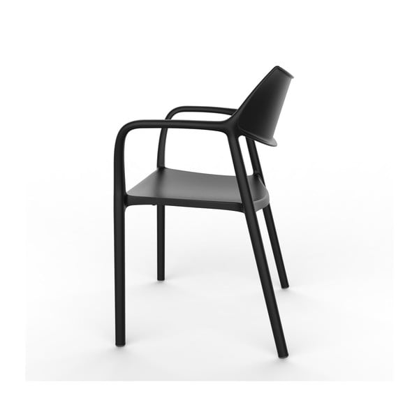 2 juodų sodo kėdžių su porankiais rinkinys "Resol Splash