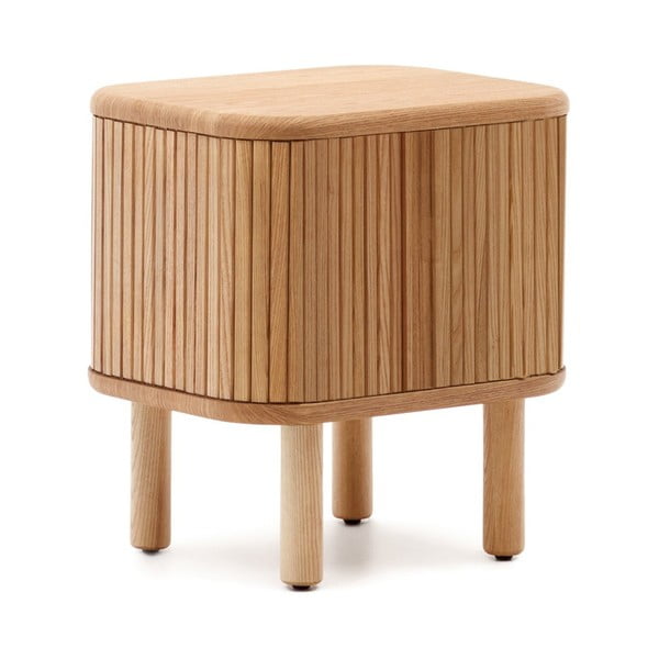 Naktinis staliukas natūralios spalvos iš uosio Mailen – Kave Home