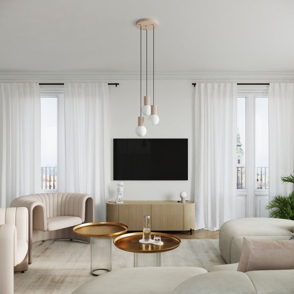 Taupe spalvos stalinis šviestuvas (aukštis 19 cm) su stiklo gaubtu Orbital – Sollux-image-4