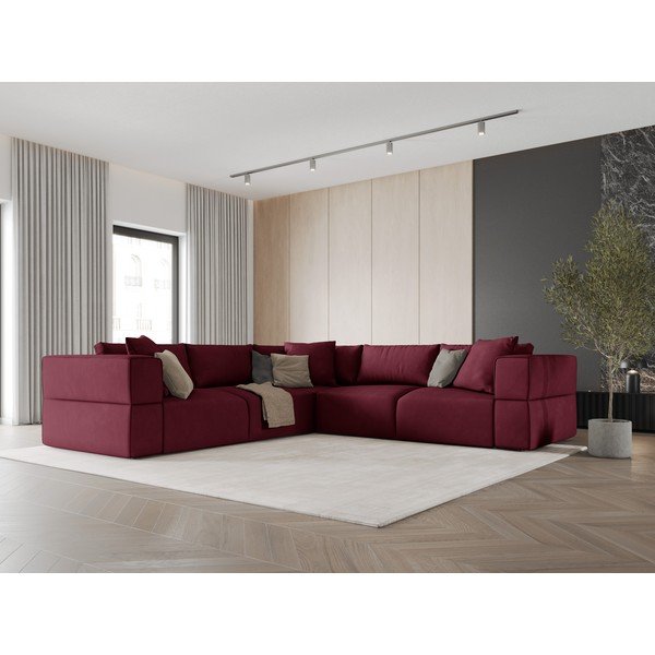 Kampinė sofa bordo spalvos (kintama) Esther – Milo Casa-image-1
