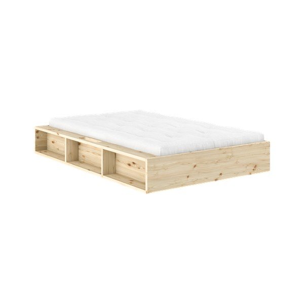Šviesios natūralios spalvos iš pušies masyvo viengulė lova be galvūgalio su lovos grotelėmis 120x200 cm Ziggy – Karup-image-1