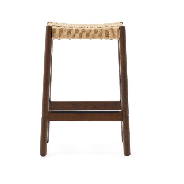 Rudos spalvos/natūralios spalvos iš ąžuolo masyvo baro kėdžių komplektas 2 vnt. (sėdynės aukštis 66 cm) Yalia – Kave Home-image-2