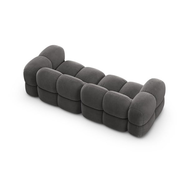 Pilkos spalvos iš velveto sofa 250 cm Loretto – Cosmopolitan Design-image-4