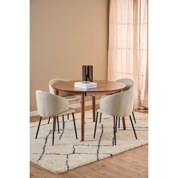 Apvalios formos prailginamas valgomojo stalas su papildomu stalviršiu iš riešutmedžio ø 115 cm Montreux – Actona-image-1