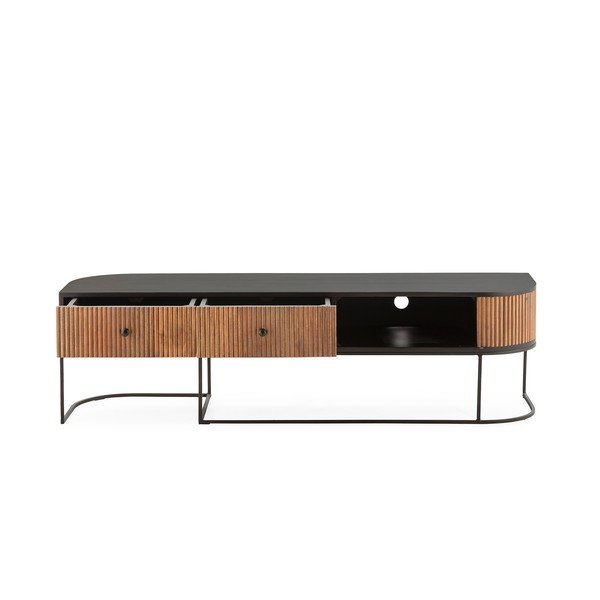 Natūralios spalvos iš mango masyvo TV spintelė 160x45x40 cm Curve – MOME-image-4