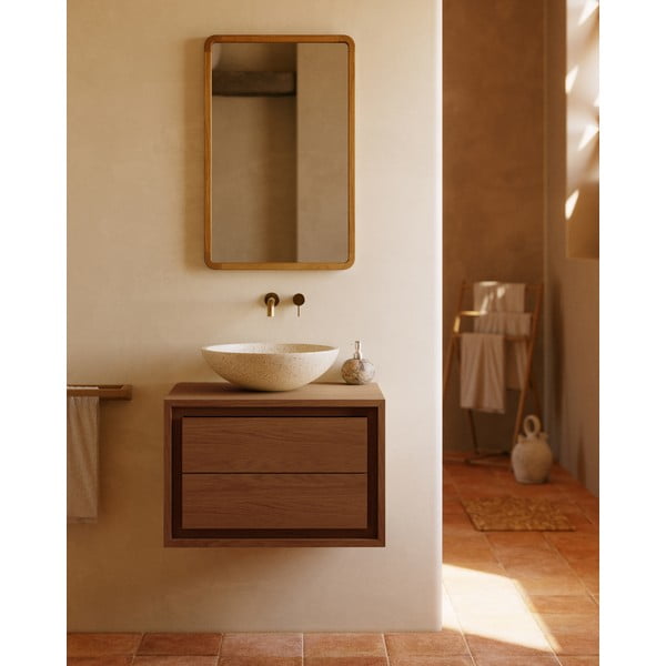 Sieninis veidrodis su medžio masyvo rėmu 45x70 cm Shamel – Kave Home-image-3