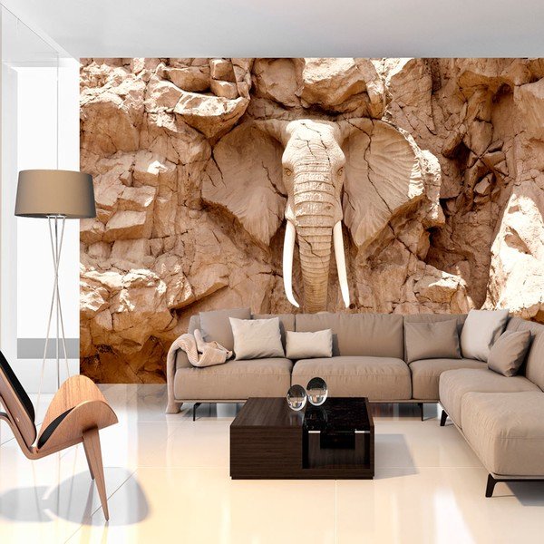 Didelio formato tapetai Artgeist Stone Elephant, 200 x 140 cm-image-1