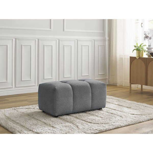 Pilkos spalvos taburetė iš šenilinio audinio Roxelane – Bobochic Paris-image-1