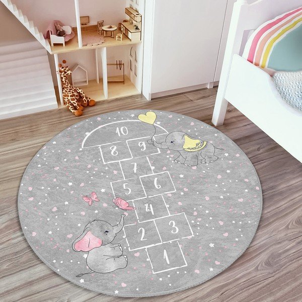 Vaikiškas kilimas pilkos spalvos ø 80 cm Comfort – Mila Home-image-3