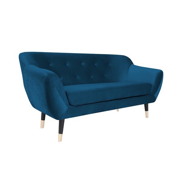 Mėlyna sofa su juodomis kojomis Mazzini Sofas Amelie, 158 cm-image-2