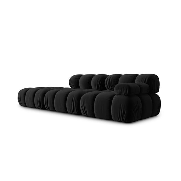 Sofa juodos spalvos iš velveto 282 cm Bellis – Micadoni Home-image-3