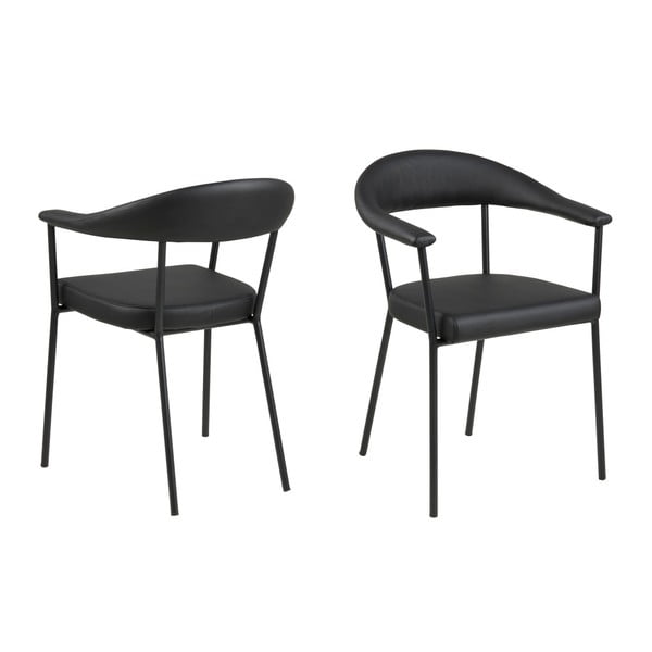 2 juodų valgomojo kėdžių rinkinys Actona Ava