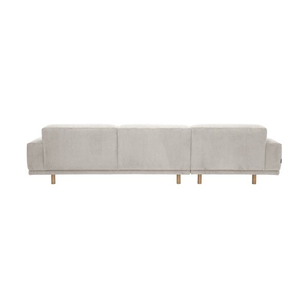 Smėlio spalvos aksominė kampinė sofa Max Winzer Penelope, kairysis kampas-image-3