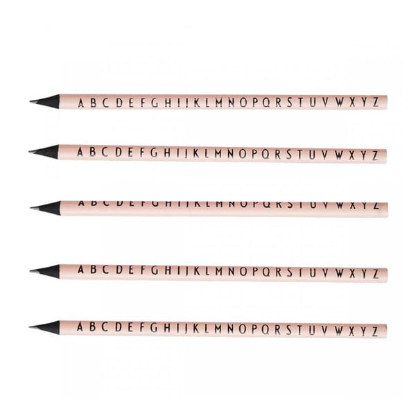 5 rožinių pieštukų rinkinys Design Letters Pencils