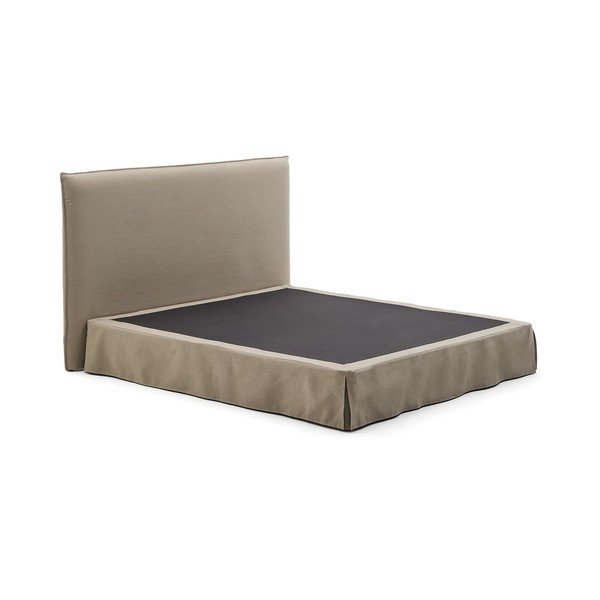 Taupe spalvos dvigulė lova audiniu dengta 180x200 cm Jaira – Kave Home