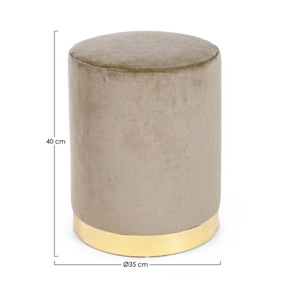 Taupe spalvos pufas iš velveto Lucilla – Yes Everyday-image-2