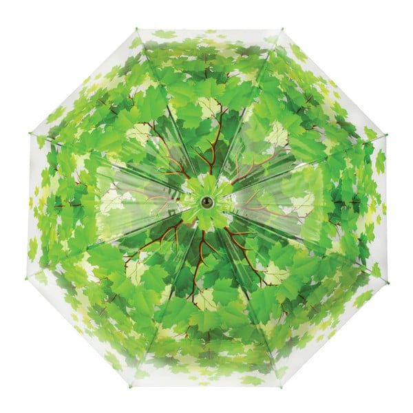 Permatomas vėjo nepraleidžiantis skėtis su žaliomis detalėmis Esschert Design Ambiance Birdcage Leaf, ⌀ 92,5 cm-image-2