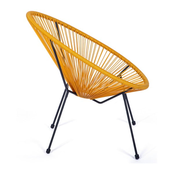 Geltonos spalvos metalinis/plastikinis sodo krėslas Avocado Comfort – Bonami Selection-image-2