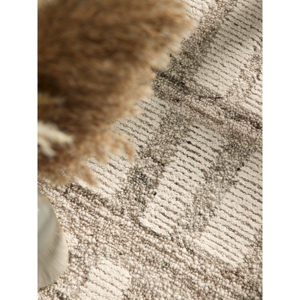 Rankų darbo kreminės spalvos iš vilnos kilimas 80x150 cm Boho 1.0 Linara – Vikosa-image-3