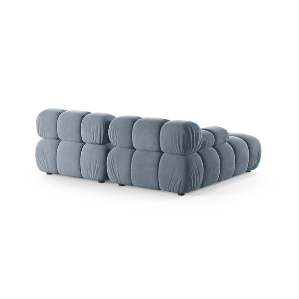 Pilkos spalvos modulinė kampinė sofa iš velveto (su kairiuoju kampu/su gultu) – Micadoni -image-3