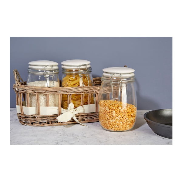 3 stiklainių rinkinys krepšyje Premier Housewares Country Cottage, 1000 ml-image-3