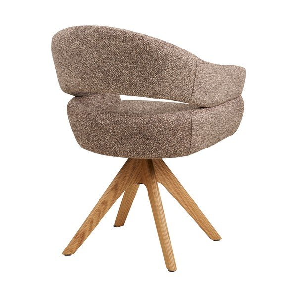 Rudos spalvos iš audinio valgomojo kėdė su porankiais Dover – House Nordic-image-4